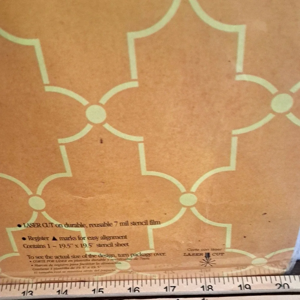 Stencil Ease Iron Lattice Wall Floor Stencil 19.5in Reusable Geometric NEW